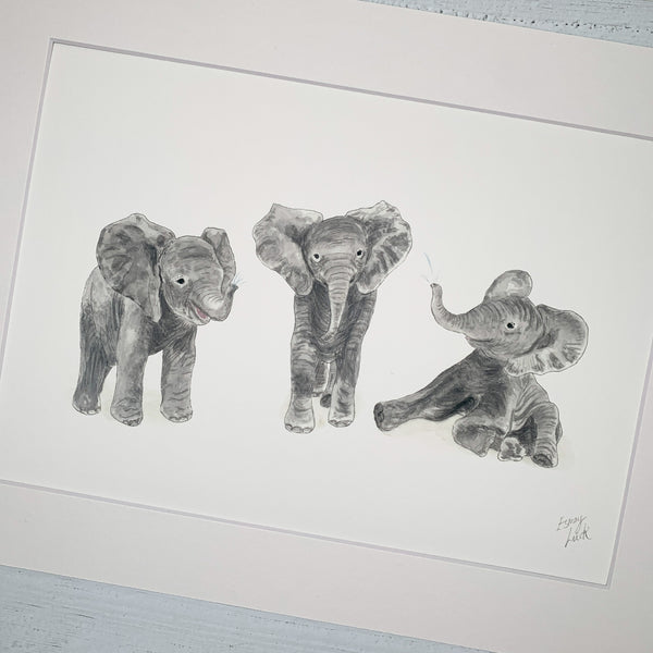 Baby Elephants - Fine Art Print