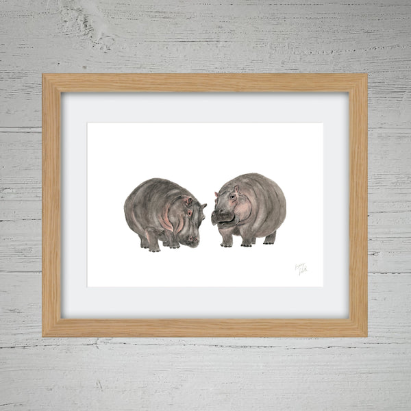 Hippos - Fine Art Print