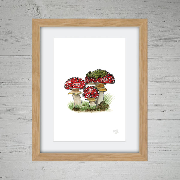 Toad On A Toadstool - Fine Art Print